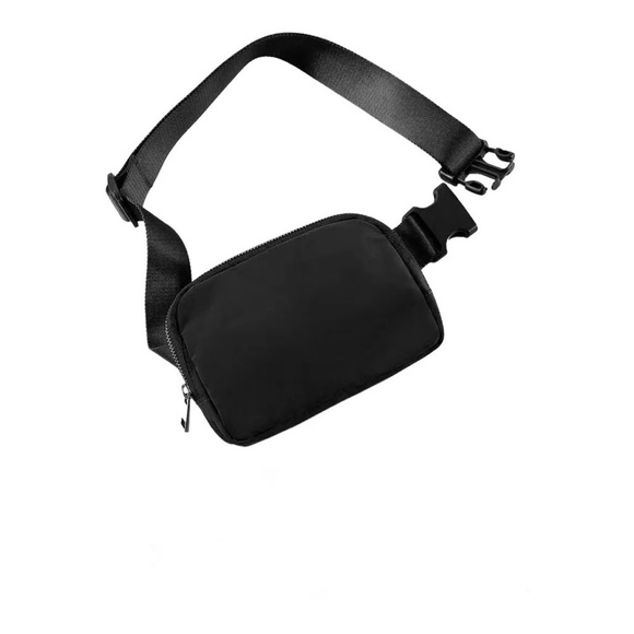 SLING Bag, Black Women's Zipper Fanny Pack Versatile Nylon With Adjustable Strap - Picture 2 of 2